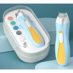 Pila Electrica, Embo, pentru Copii si Bebelusi, din ABS, 6 Accesorii, cu Lumina LED, 9.5 x 6 x 17 cm, Albastru/Portocaliu - imagine 3