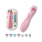 Pila Electrica, Embo, pentru Copii si Bebelusi, din ABS, 6 Accesorii, cu Lumina LED, 9.5 x 6 x 17 cm, Roz - imagine 2