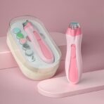 Pila Electrica, Embo, pentru Copii si Bebelusi, din ABS, 6 Accesorii, cu Lumina LED, 9.5 x 6 x 17 cm, Roz - imagine 5