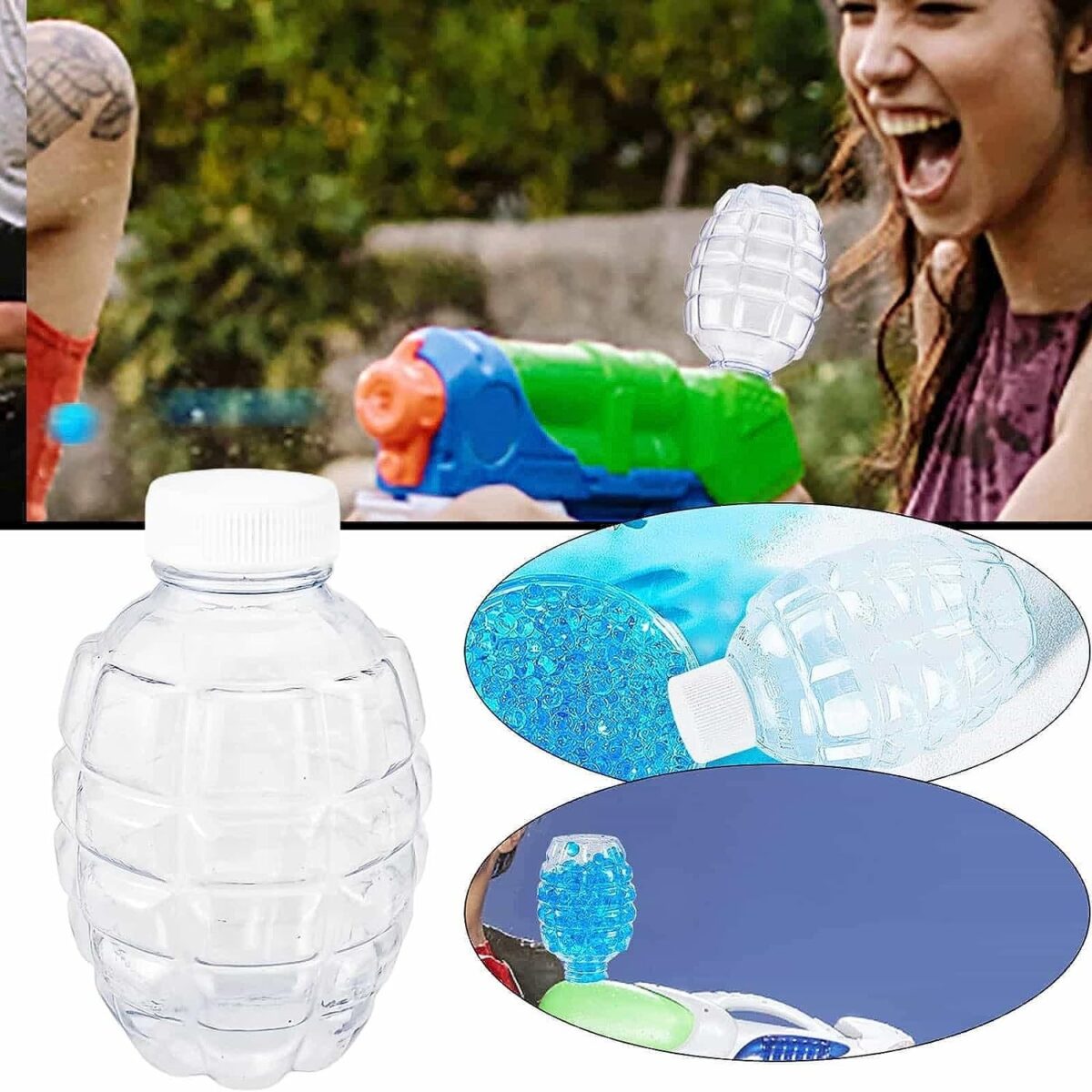 Munitie, Embo, 20.000 Bile Gel pentru pistoale de jucarie Gel Blaster, Sticla Ananas 10.5x6.5 mm, Albastru - imagine 3