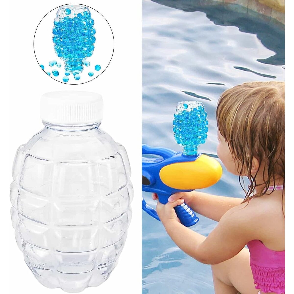 Munitie, Embo, 20.000 Bile Gel pentru pistoale de jucarie Gel Blaster, Sticla Ananas 10.5x6.5 mm, Albastru - imagine 4