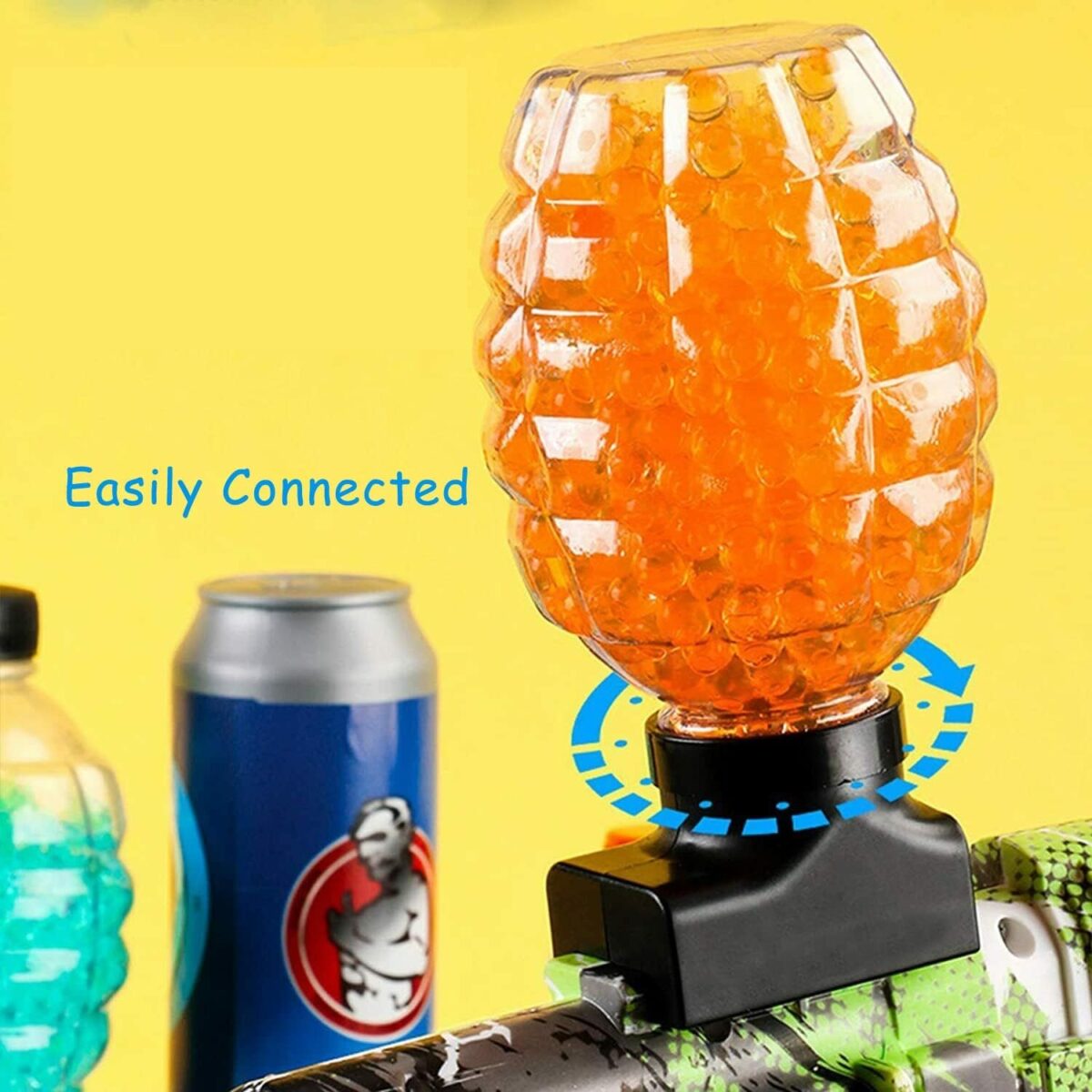 Munitie, Embo, 20.000 Bile Gel pentru pistoale de jucarie Gel Blaster, Sticla Ananas 10.5x6.5 mm, Albastru - imagine 6