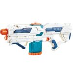 Pistol cu Apa pentru Copii 14+ ani, Embo, Rezervor 600ml, cu baterie 1200mAh, Electric Burst, Alb/Albastru