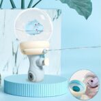 Jucarie de apa pentru copii, Embo, Multifunctional, Capacitate 300 mL, Model Hipopotam, 9x9x17cm, Plastic, Albastru - imagine 5