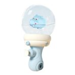 Jucarie de apa pentru copii, Embo, Multifunctional, Capacitate 300 mL, Model Hipopotam, 9x9x17cm, Plastic, Albastru