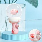 Jucarie de apa pentru copii, Embo, Multifunctional, Capacitate 300 mL, Model Purcelus, 9x9x17cm, Plastic, Roz - imagine 5