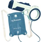 Pistol cu apa pentru copii Embo, rezervor tip ghiozdan, 1500 ml, reglabil, material ABS/silicon, distanta improscare 8 metri, tragaci cu presiune, 12.5 x 28 cm, albastru