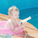 Pistol cu Apa, Embo, pentru Copii, din Plastic, 16 x 5 x 2 cm, Transparent/Albastru - imagine 5