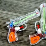 Pistol cu Apa, Embo, pentru Copii, din Plastic, 16 x 5 x 2 cm, Transparent/Portocaliu - imagine 3