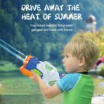 Pistol cu Apa pentru Copii, Rezervor, Pentru Piscina/Plaja, Embo, 6ani+,  3 duze, Multicolor, 1000ML - imagine 2