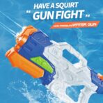Pistol cu Apa pentru Copii, Rezervor, Pentru Piscina/Plaja, Embo, 6ani+,  3 duze, Multicolor, 1000ML - imagine 3