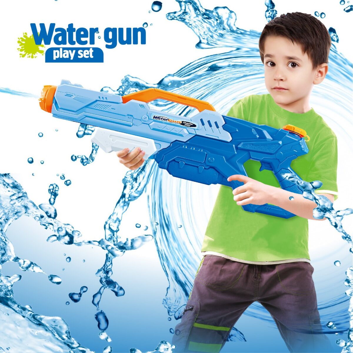 Pistol cu Apa pentru Copii, Rezervor, Pentru Piscina/Plaja, Embo, 6ani+, Albastru, 1500ML - imagine 5