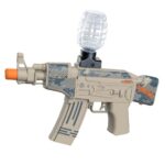 Lansator de jucarie electrica Embo cu bile de hidrogen de gel, gun bluster, tragere in rafala, varsta peste 6 ani, ochelari de protectie, 5000 de bile incluse, cablu de incarcare, 28×31 cm, AK47, crem