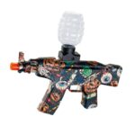Mitraliera de jucarie electrica Embo cu bile de hidrogen de gel, gun bluster, tragere in rafala, varsta peste 6 ani, ochelari de protectie, 5000 de bile incluse, cablu de incarcare, 28x31 cm, AK47, negru