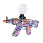 Lansator de jucarie electrica Embo cu bile de hidrogen de gel, gun bluster, tragere in rafala, varsta peste 6 ani, ochelari de protectie, 5000 de bile incluse, cablu de incarcare, 28×31 cm, AK47, mov