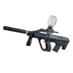 Mitraliera de jucarie electrica Embo cu bile de hidrogen de gel, gun bluster, tragere in rafala, varsta peste 6 ani, ochelari de protectie, 5000 de bile incluse, cablu de incarcare, 28x31 cm, AUG, negru