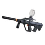 Lansator de jucarie electrica Embo cu bile de hidrogen de gel, gun bluster, tragere in rafala, varsta peste 6 ani, ochelari de protectie, 5000 de bile incluse, cablu de incarcare, 28×31 cm, AUG, negru