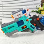 Pistol Manual cu Apa, Embo, Jucarie Pistol cu Apa Sigur Pentru Copii, Design Nou S-Shooter Atractiv, 23 x 14.5 cm, Verde - imagine 3