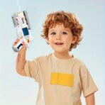 Pistol Manual cu Apa, Embo, Jucarie Pistol cu Apa Sigur Pentru Copii, Design Nou S-Shooter Atractiv, 23 x 14.5 cm, Alb - imagine 3