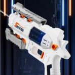 Pistol Manual cu Apa, Embo, Jucarie Pistol cu Apa Sigur Pentru Copii, Design Nou S-Shooter Atractiv, 23 x 14.5 cm, Alb - imagine 4