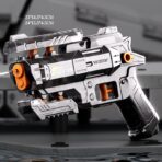 Pistol Manual cu Apa, Embo, Jucarie Pistol cu Apa Sigur Pentru Copii, Design Nou S-Shooter Atractiv, 23 x 14.5 cm, Negru Transparent - imagine 2