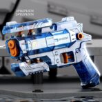 Pistol Manual cu Apa, Embo, Jucarie Pistol cu Apa Sigur Pentru Copii, Design Nou S-Shooter Atractiv, 23 x 14.5 cm, Albastru Transparent - imagine 2