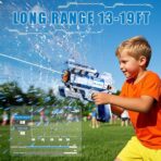 Pistol Manual cu Apa, Embo, Jucarie Pistol cu Apa Sigur Pentru Copii, Design Nou S-Shooter Atractiv, 23 x 14.5 cm, Albastru Transparent - imagine 4