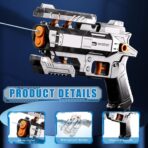 Pistol Manual cu Apa, Embo, Jucarie Pistol cu Apa Sigur Pentru Copii, Design Nou S-Shooter Atractiv, 23 x 14.5 cm, Negru Transparent - imagine 6