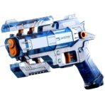 Pistol Manual cu Apa, Embo, Jucarie Pistol cu Apa Sigur Pentru Copii, Design Nou S-Shooter Atractiv, 23 x 14.5 cm, Albastru Transparent