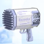 Pistol pentru Baloane de Sapun, Embo, 69 de Gauri, Lumini Colorate, Tavita, Lichid, Baterie de Li, Cablu de Incarcare, 24cm x 14cm x 24cm, Mov - imagine 4