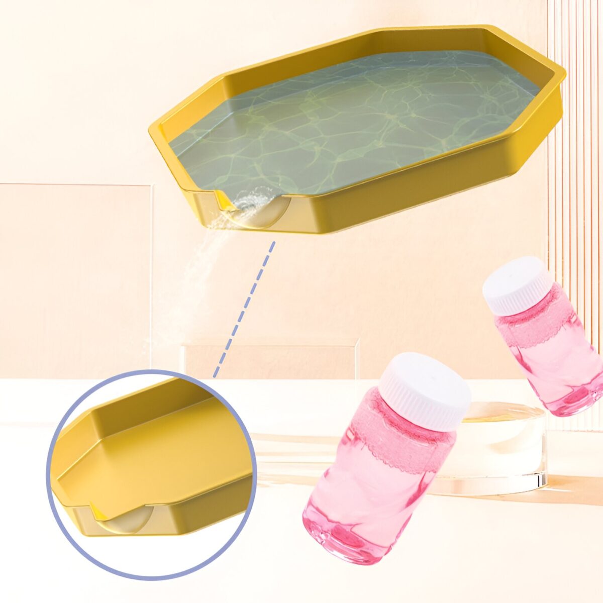 Pistol pentru Baloane de Sapun, Embo, 69 de Gauri, Lumini Colorate, Tavita, Lichid, Baterie de Li, Cablu de Incarcare, 24cm x 14cm x 24cm, Mov - imagine 5