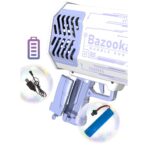 Pistol pentru Baloane de Sapun, Embo, 69 de Gauri, Lumini Colorate, Tavita, Lichid, Baterie de Li, Cablu de Incarcare, 24cm x 14cm x 24cm, Mov - imagine 6