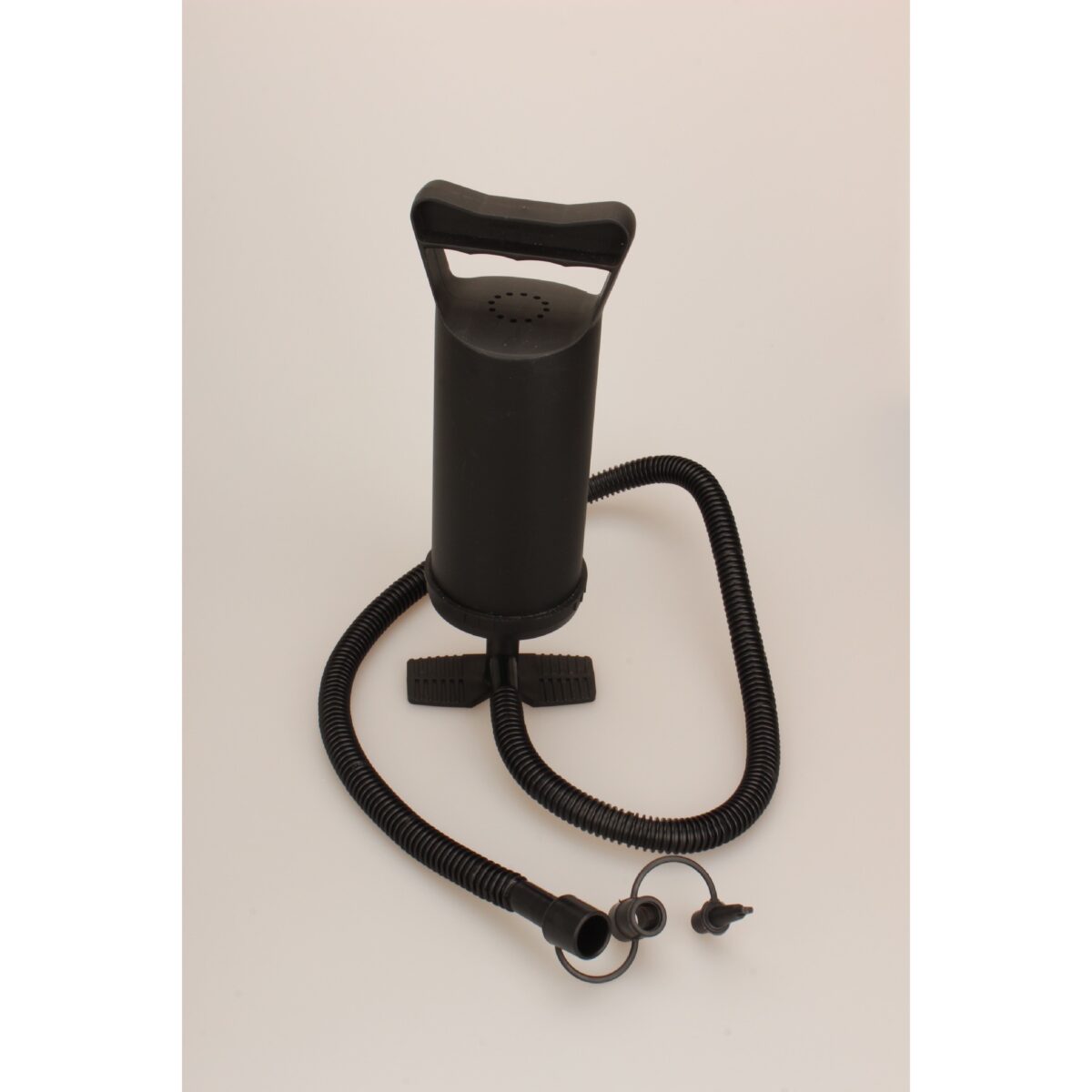 Pompa manuala pentru umflat obiecte gonflabile , colace , saltele , cu 3 adaptori pentru interconectare si furtun, negru, Embo - imagine 9