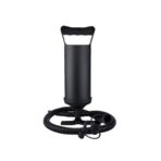 Pompa manuala pentru umflat obiecte gonflabile , colace , saltele , cu 3 adaptori pentru interconectare si furtun, negru, Embo
