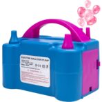 Pompa Electrica Pentru Umflat Baloane, 600 W, Doua Capete de Umflat, din Plastic, 19.5 x 14 x 13 cm, Albastru/Roz - imagine 2