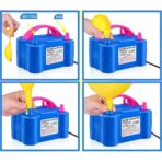 Pompa Electrica Pentru Umflat Baloane, 600 W, Doua Capete de Umflat, din Plastic, 19.5 x 14 x 13 cm, Albastru/Roz - imagine 4