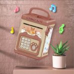 Pusculita pentru Copii, Embo, pusculita pentru economii SMART BOX cu efecte sonore, Tip ATM, cu Parola cu Amprenta, din plastic, 20 x 13.5 x 11.5 cm Roz - imagine 3