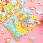 Puzzle 60 de Piese din Lemn in Cutie Metalica, Embo, Model Submarin, Educativ, Dezvoltare Abilitati Cognitive, pentru Prescolari, 22.5x13.5 cm, Multicolor - imagine 5