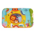 Puzzle 60 de Piese din Lemn in Cutie Metalica, Embo, Model Submarin, Educativ, Dezvoltare Abilitati Cognitive, pentru Prescolari, 22.5x13.5 cm, Multicolor - imagine 7
