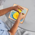 Puzzle Montessori din Lemn pentru Copii, Embo, 3D, 0-3 Ani, Model Ratusca, Educativ, Intuitiv, Creativ, 5 Piese, 15x15x0.5 cm, Multicolor - imagine 3
