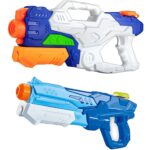 Set 2x Pistol cu Apa pentru Copii, Rezervor, Pentru Piscina/Plaja, Embo, 6ani+, Alb/Albastru + Albastru, 1000 ML + 600 ML