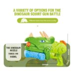 Pistol cu Apa pentru Copii, Rezervor, Pentru Piscina/Plaja, Embo, 6ani+, Triceratops, 3 duze, Verde, 640ML - imagine 7