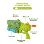 Pistol cu Apa pentru Copii, Rezervor, Pentru Piscina/Plaja, Embo, 6ani+, Tiranozaur, 3 duze, Verde, 660ML - imagine 3