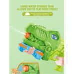 Pistol cu Apa pentru Copii, Rezervor, Pentru Piscina/Plaja, Embo, 6ani+, Tiranozaur, 3 duze, Verde, 660ML - imagine 5