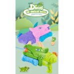 Pistol cu Apa pentru Copii, Rezervor, Pentru Piscina/Plaja, Embo, 6ani+, Triceratops, 3 duze, Roz, 640ML - imagine 2