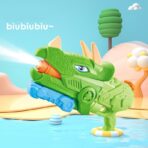 Pistol cu Apa pentru Copii, Rezervor, Pentru Piscina/Plaja, Embo, 6ani+, Triceratops, 3 duze, Verde, 1330ML - imagine 7