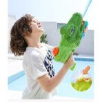 Set 2x Pistol cu Apa pentru Copii, Rezervor, Pentru Piscina/Plaja, Embo, 6ani+, Tiranozaur,  Roz + Verde,660 ML - imagine 8