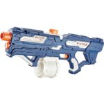 Pistol cu Apa pentru Copii, Rezervor 600ml, Embo, 14ani+, cu baterie 1200mAh, Electric Burst, Albastru/Alb, 1000ML
