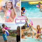 Pistol cu Apa pentru Copii, Rezervor, Pentru Piscina/Plaja, Embo, 6ani+, Roz, 1250ML - imagine 4