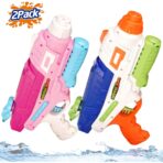 Set 2x Pistol cu Apa pentru Copii, Rezervor, Pentru Piscina/Plaja, Embo, 6ani+, Roz + Albastru, 600 ML - imagine 5